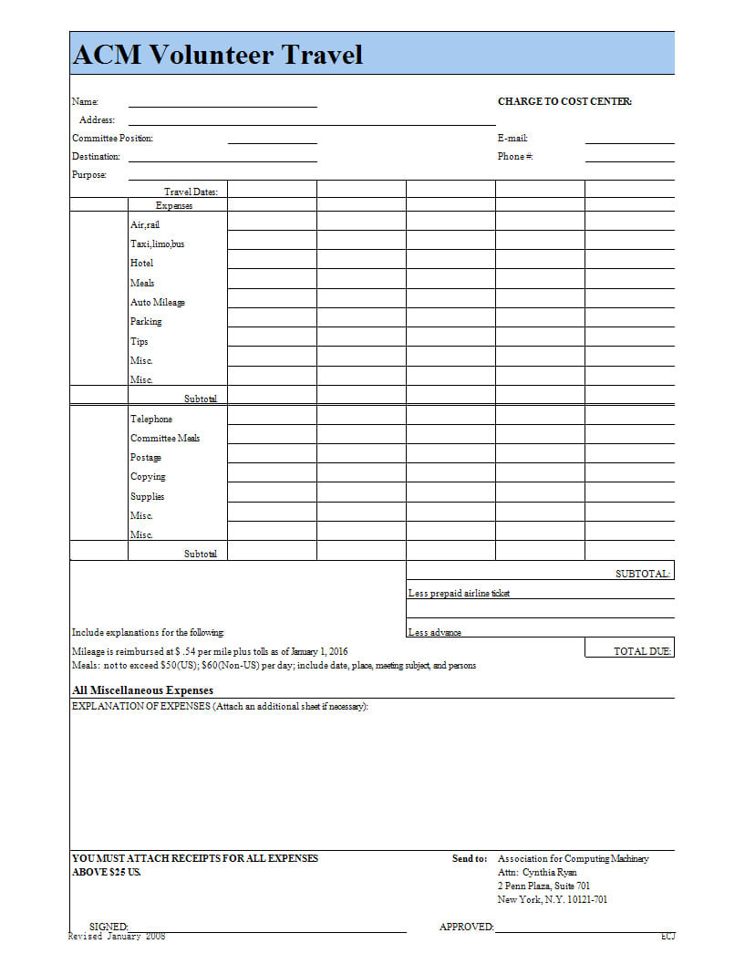 Volunteer Travel And Expense Report Template | Templates At Intended For Volunteer Report Template