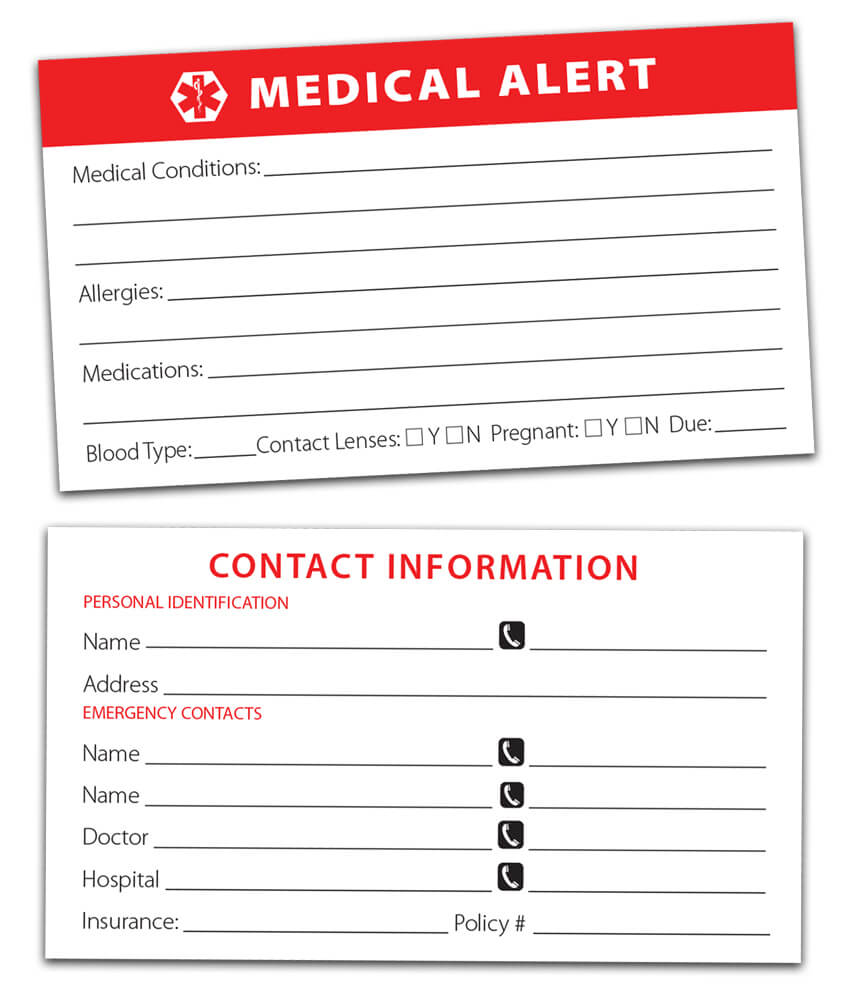 Wallet Card For Medical Information | Mount Mercy University Regarding Medical Alert Wallet Card Template