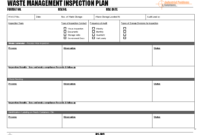 Waste Management Inspection Plan - for Waste Management Report Template