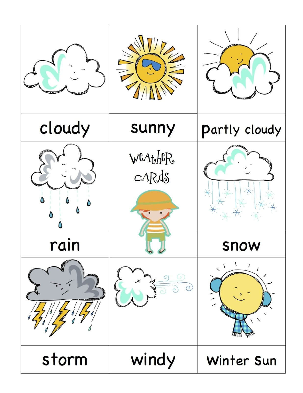 Weather Cards  Would Be Fun To Have A 'weather Man/girl Inside Kids Weather Report Template