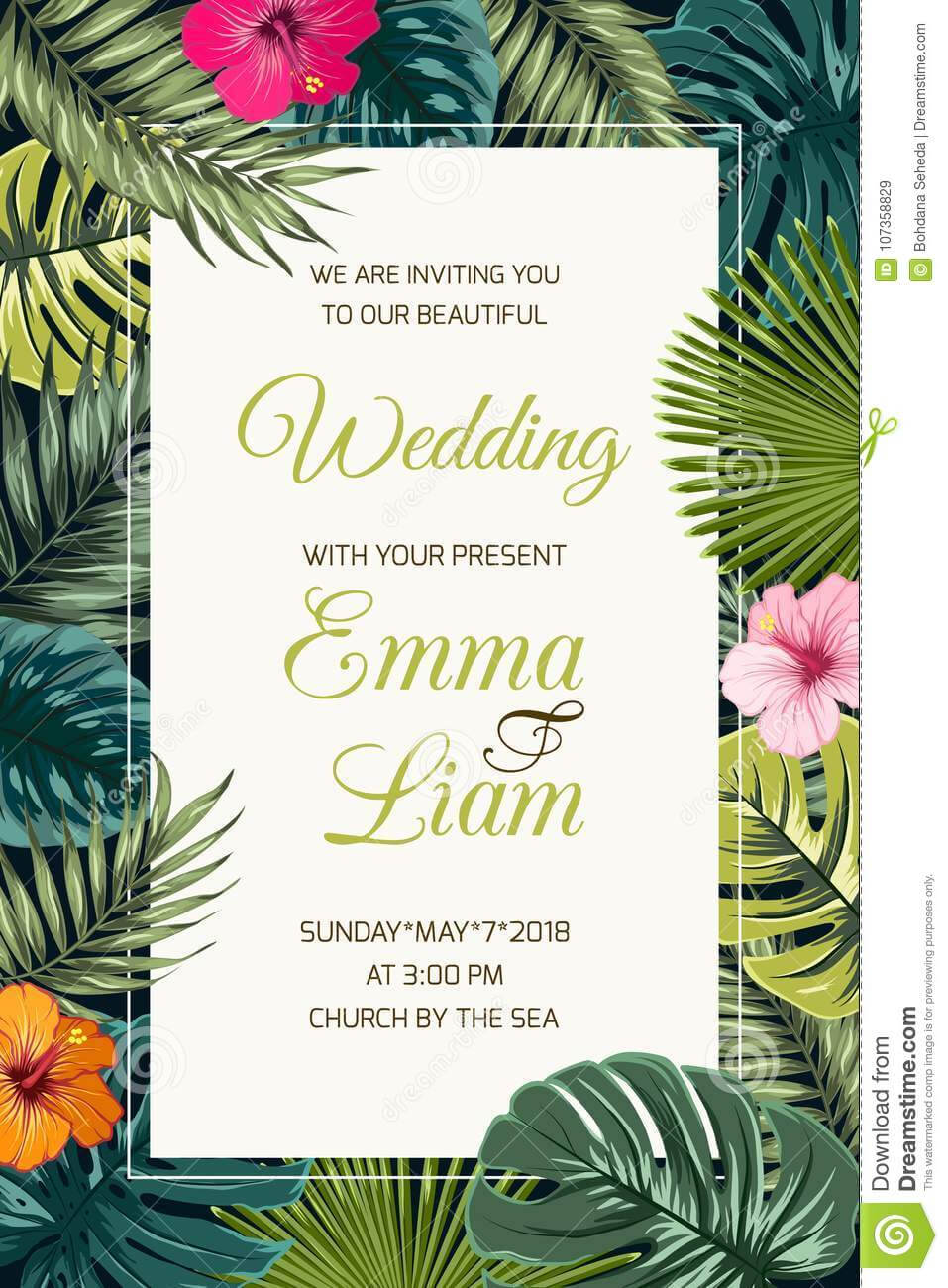 Wedding Event Invitation Card Template. Stock Vector With Event Invitation Card Template