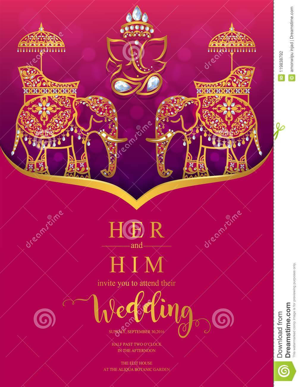 Wedding Invitation Card Templates . Stock Vector With Regard To Indian Wedding Cards Design Templates