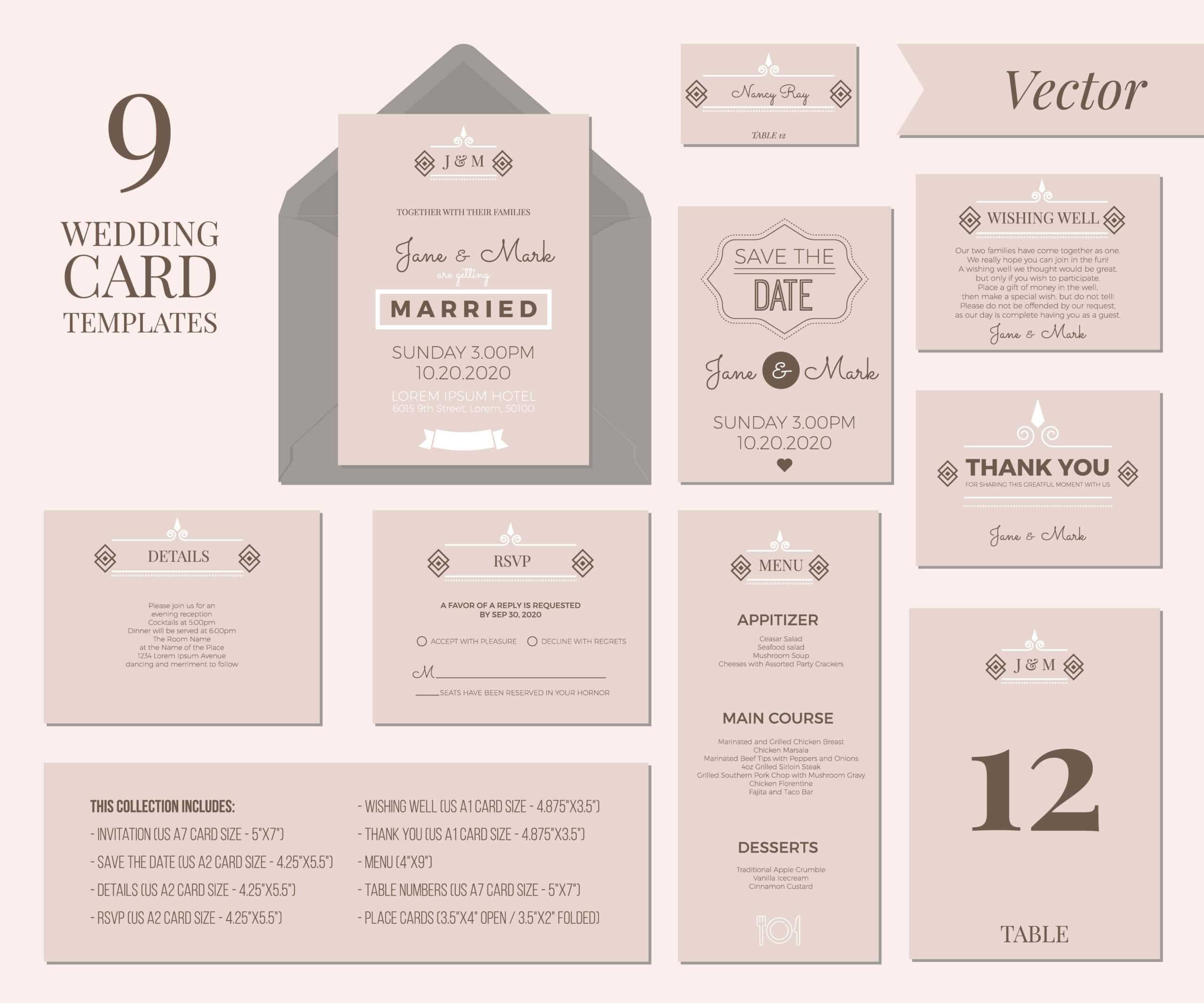 Wedding Invitation Template - Download Free Vectors, Clipart With Wedding Card Size Template