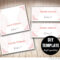 Wedding Pink Placecard Template Foldover, Diy Pink Place Pertaining To Fold Over Place Card Template