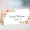 Wedding Place Card Template Fully Editable Diy Peony Flowers Regarding Table Name Card Template