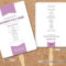 Wedding Program Template – Plum Banner Fan  Diy Editable For Banner Template Word 2010