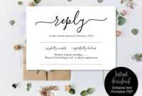 Wedding Rsvp Cards, Wedding Reply Attendance Acceptance for Acceptance Card Template