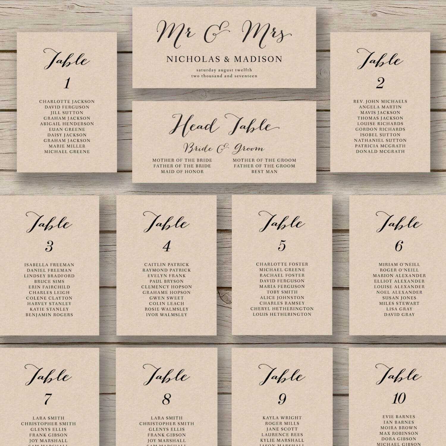 Wedding Seating Chart Template – Printable Seating Chart Throughout Wedding Seating Chart Template Word