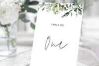 Wedding Table Number Card Template With Hand-Painted in Table Number Cards Template