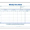 Weekly Employee Time Sheet | Time Sheet Printable, Timesheet in Weekly Time Card Template Free
