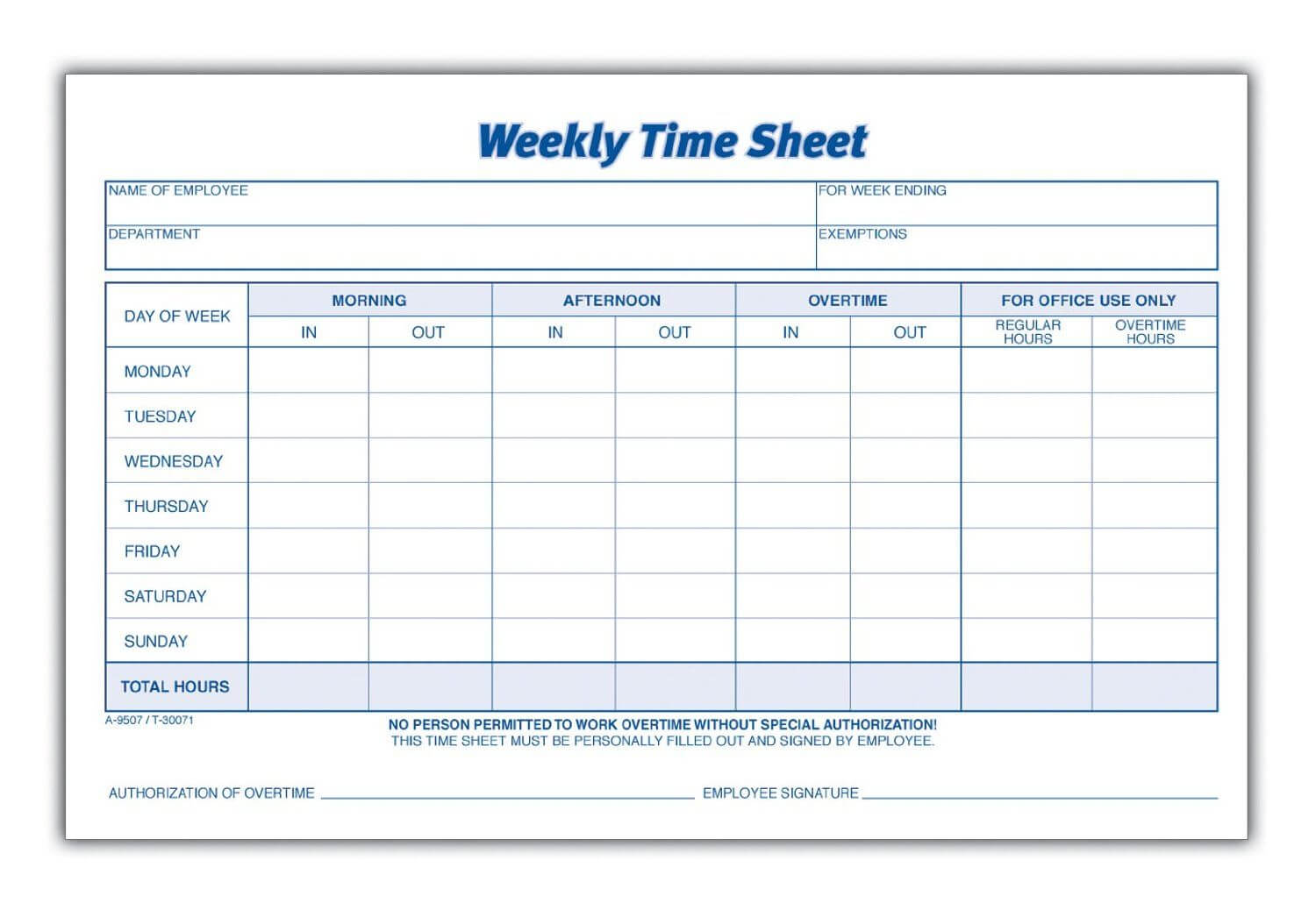 Weekly Employee Time Sheet | Time Sheet Printable, Timesheet With Regard To Employee Card Template Word