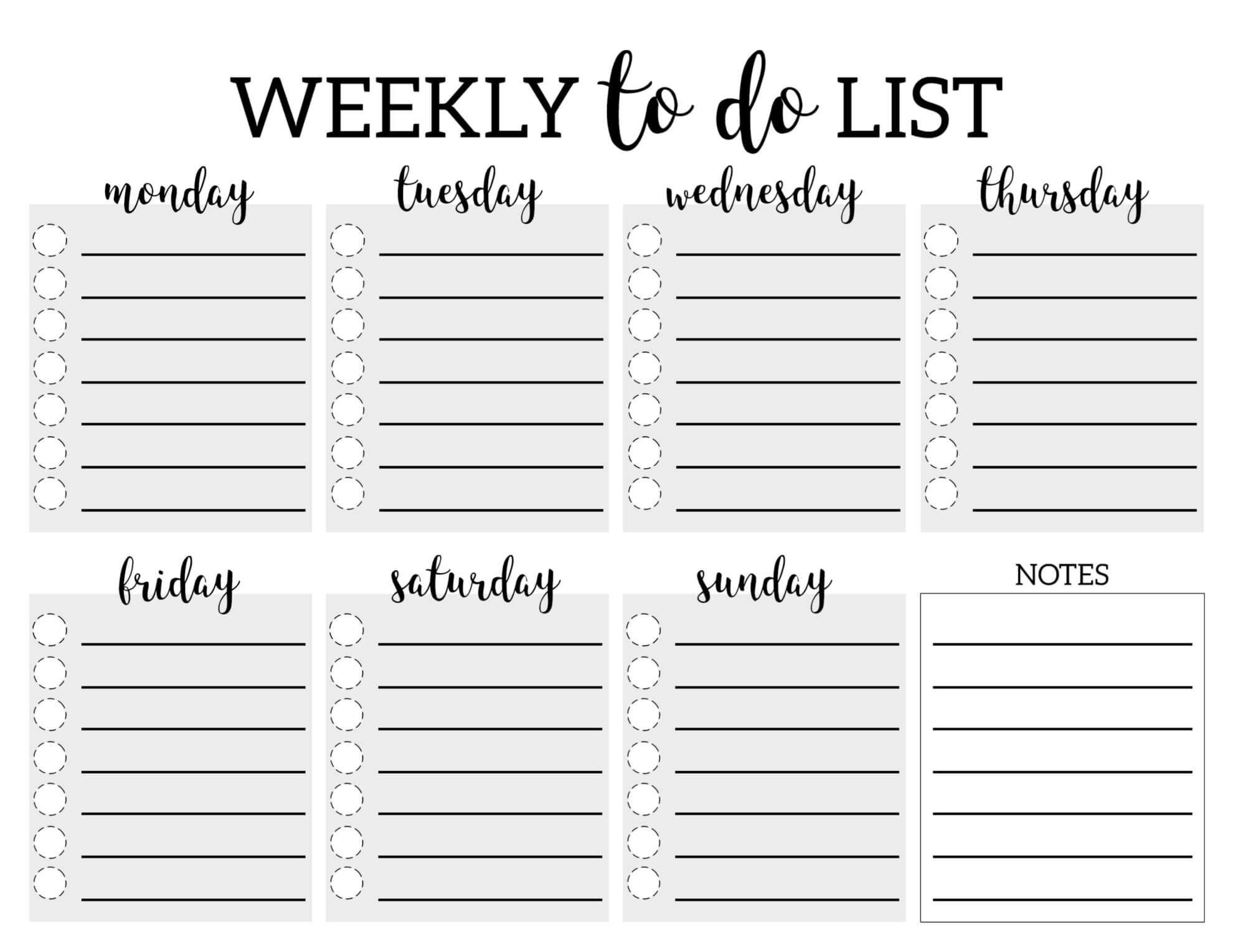 Weekly Todo List – Forza.mbiconsultingltd With Regard To Blank To Do List Template