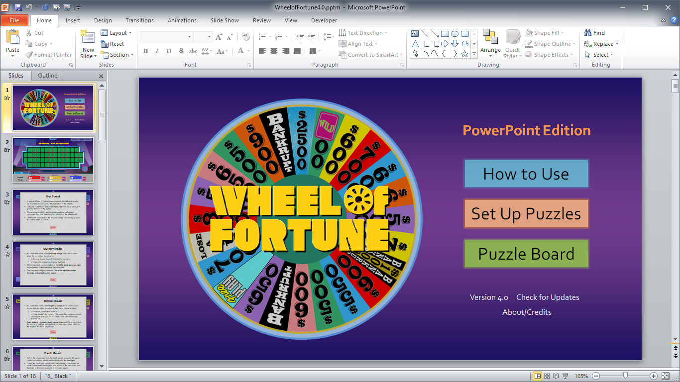 Wheel Of Fortune Powerpoint Template