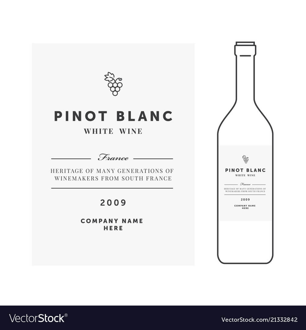 White Wine Label Premium Template Clean Within Blank Wine Label Template
