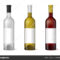 Wine Realistic 3D Bottle With Blank White Label Template Set Within Blank Wine Label Template