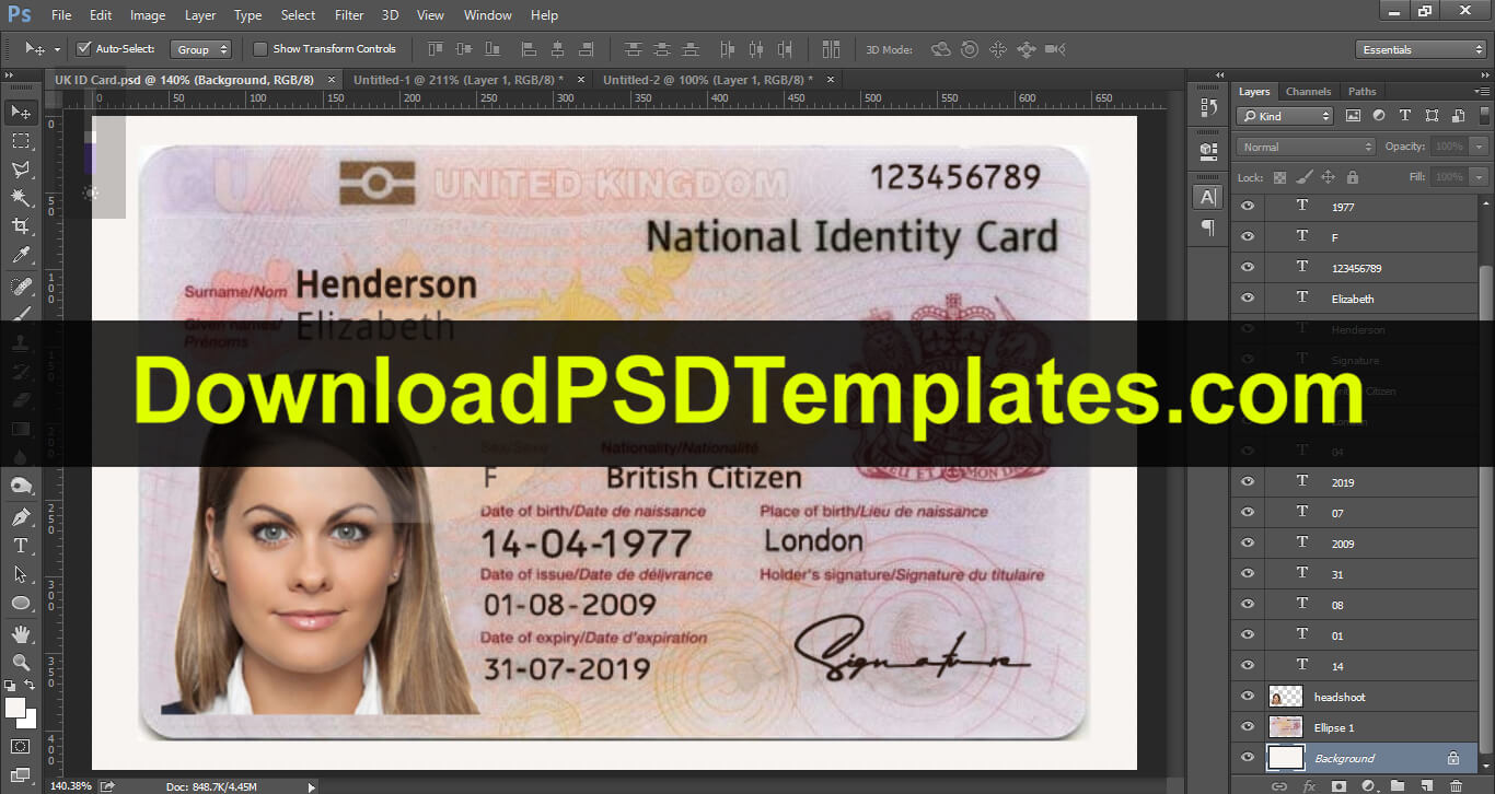 Wonderful Id Card Design Psd Format Template Ideas Student With Florida Id Card Template