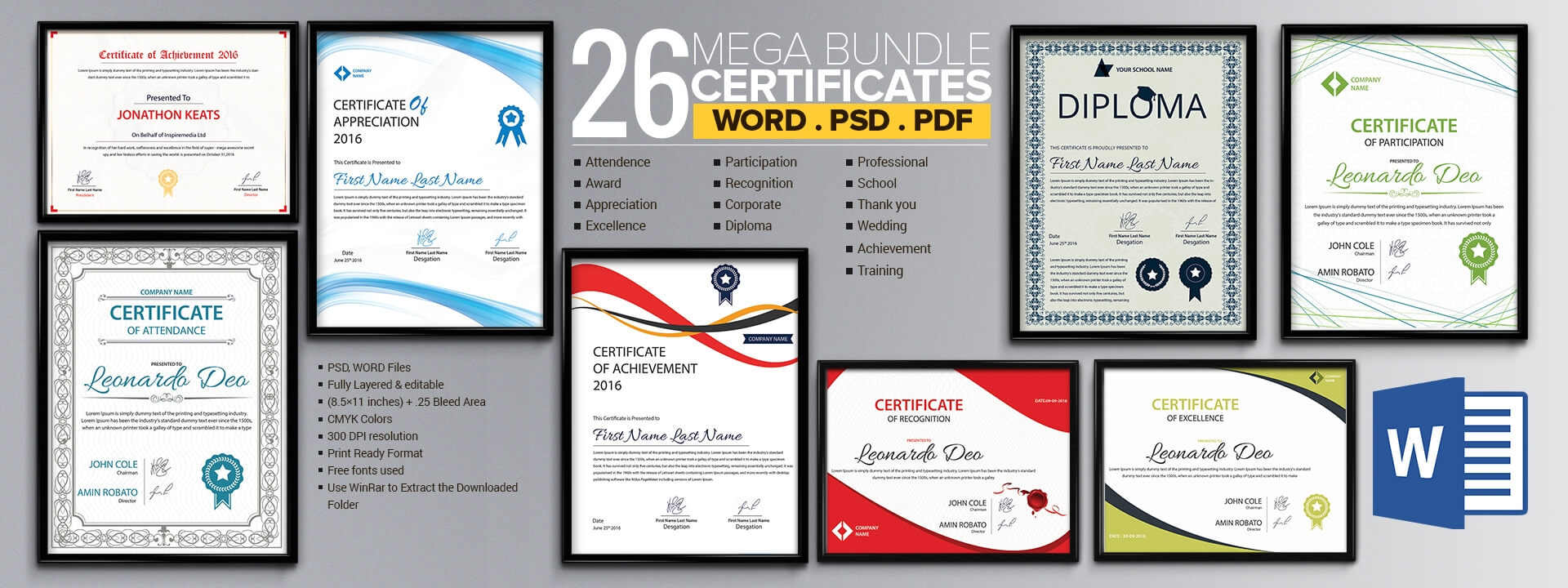 Word Certificate Template – 53+ Free Download Samples With Regard To Microsoft Word Award Certificate Template