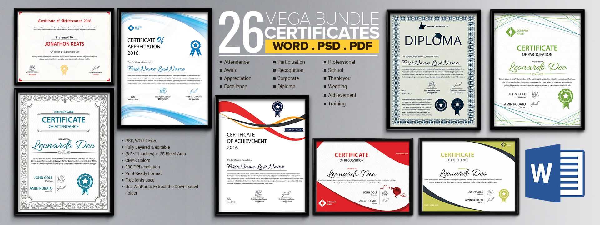 Word Certificate Template – 53+ Free Download Samples Within Free Certificate Templates For Word 2007