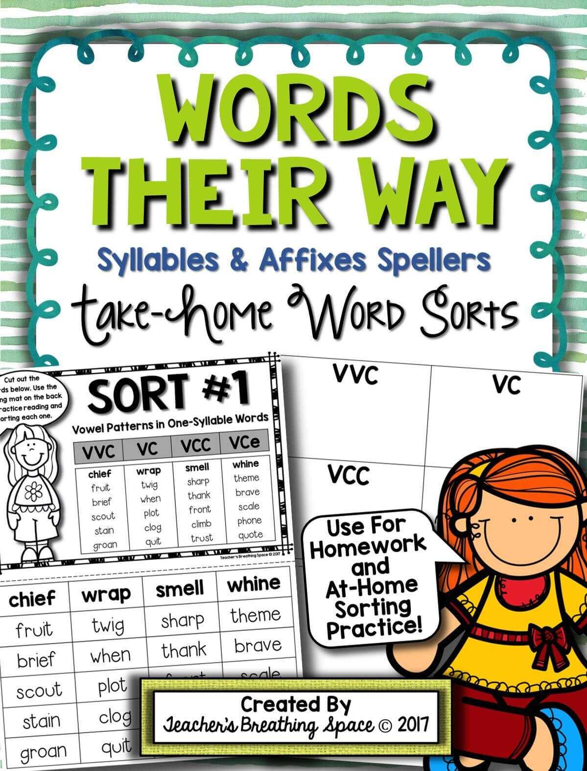 Words Their Way — Syllables & Affixes Sorts (1 56 For Words Their Way Blank Sort Template