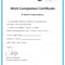 Work Completion Certificate Template In 2020 | Certificate Regarding Certificate Template For Project Completion