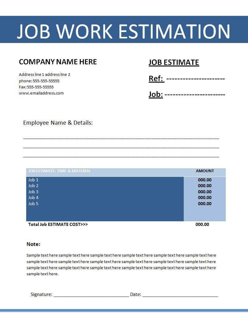 Work Estimate Templates | 19+ Free Docs, Xlsx & Pdf Forms Inside Work Estimate Template Word