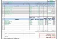 Workshop Job Card, Labor &amp; Material Cost Estimator in Job Cost Report Template Excel