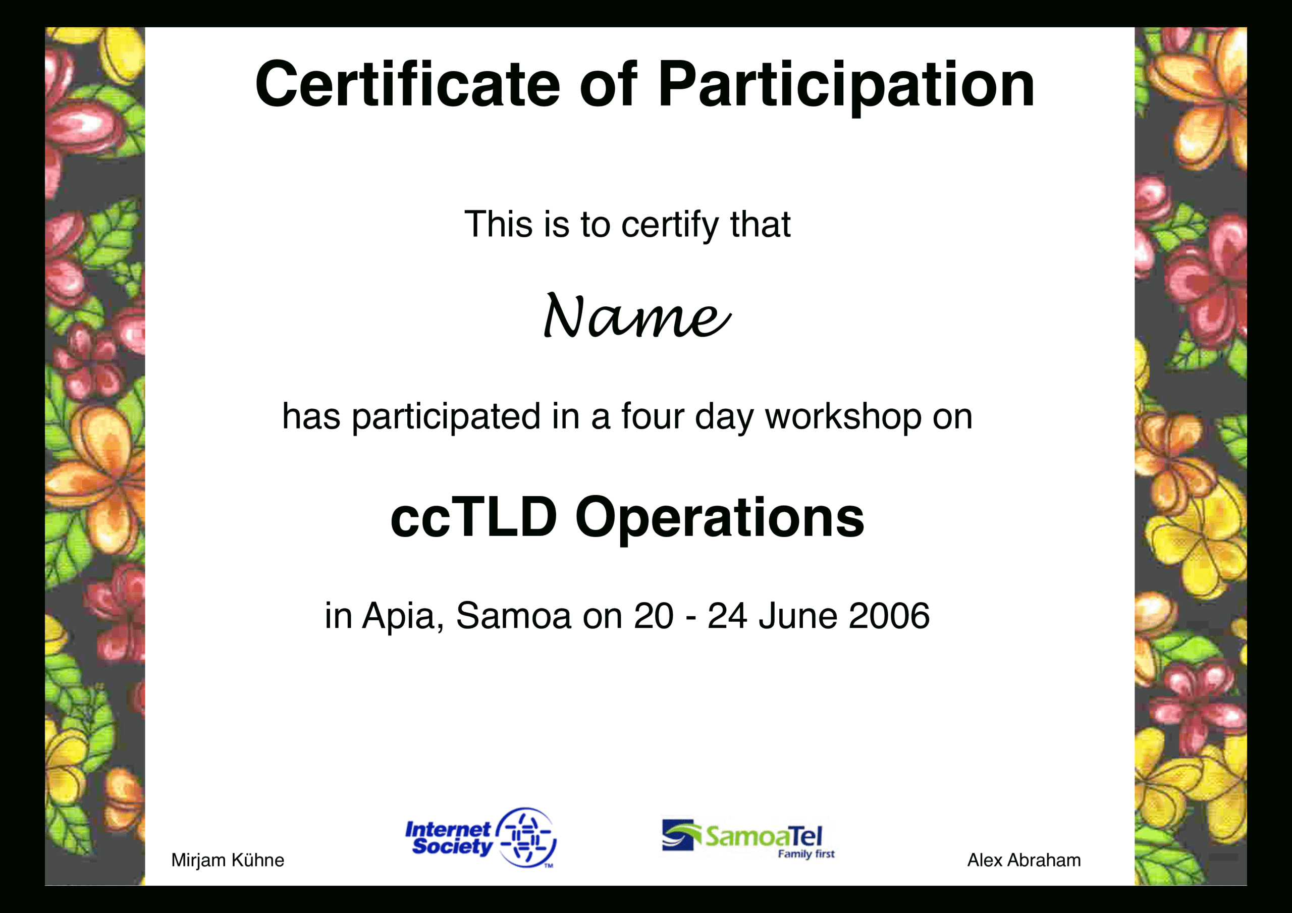 Workshop Participation Certificate | Templates At Intended For Certificate Of Participation In Workshop Template