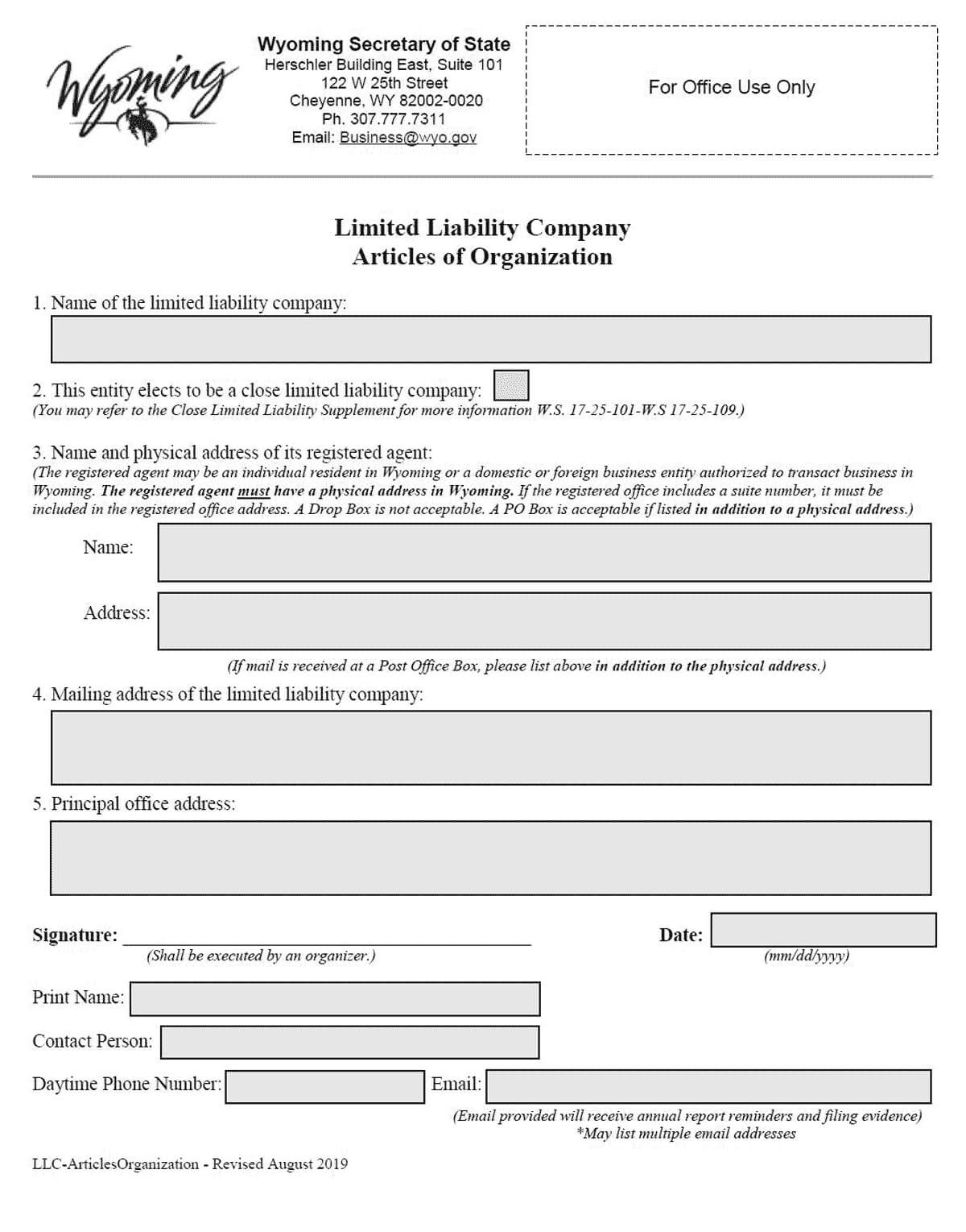 Wyoming Llc – How To Form An Llc In Wyoming In Llc Annual Report Template