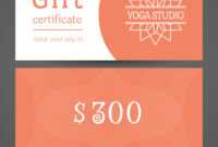 Yoga Studio Gift Certificate Template within Yoga Gift Certificate Template Free