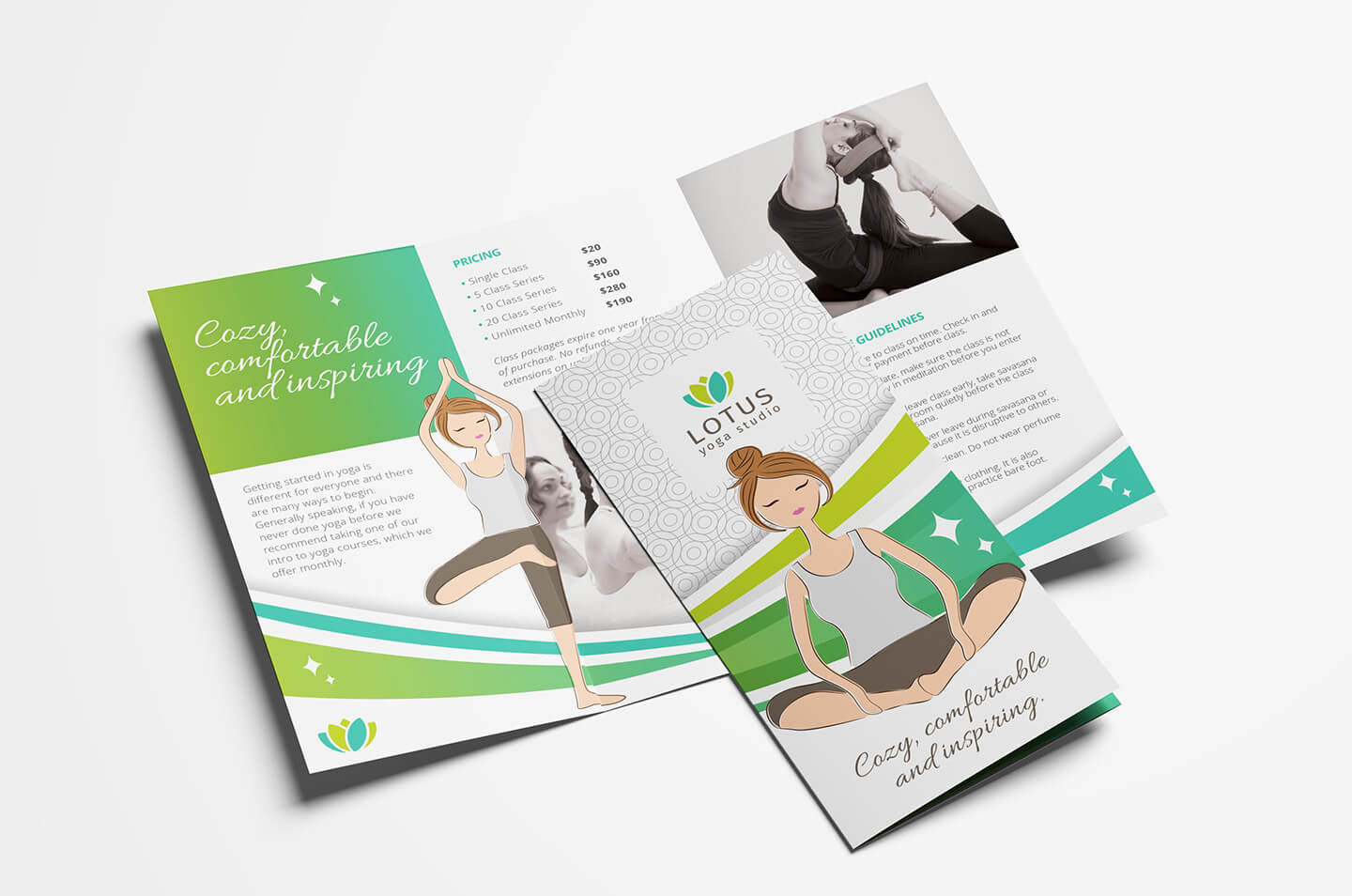 Yoga Studio Tri Fold Brochure Template In Psd, Ai & Vector With Regard To Tri Fold Brochure Template Illustrator