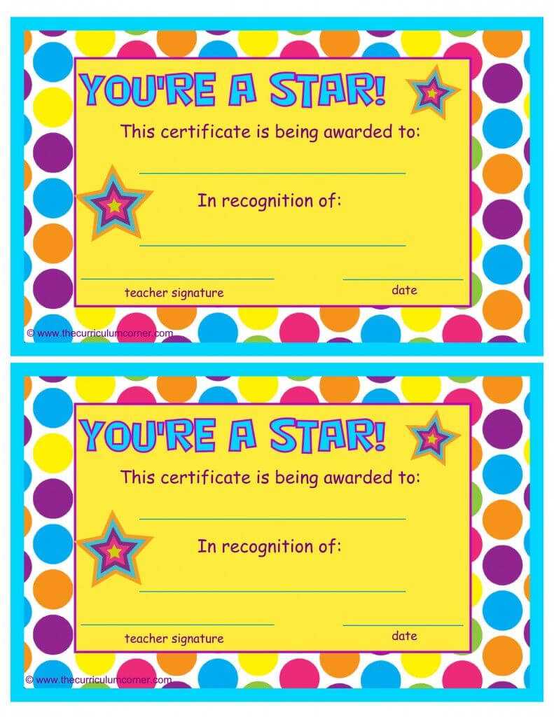 You're A Star End Of The Year Certificates Star Students with Star