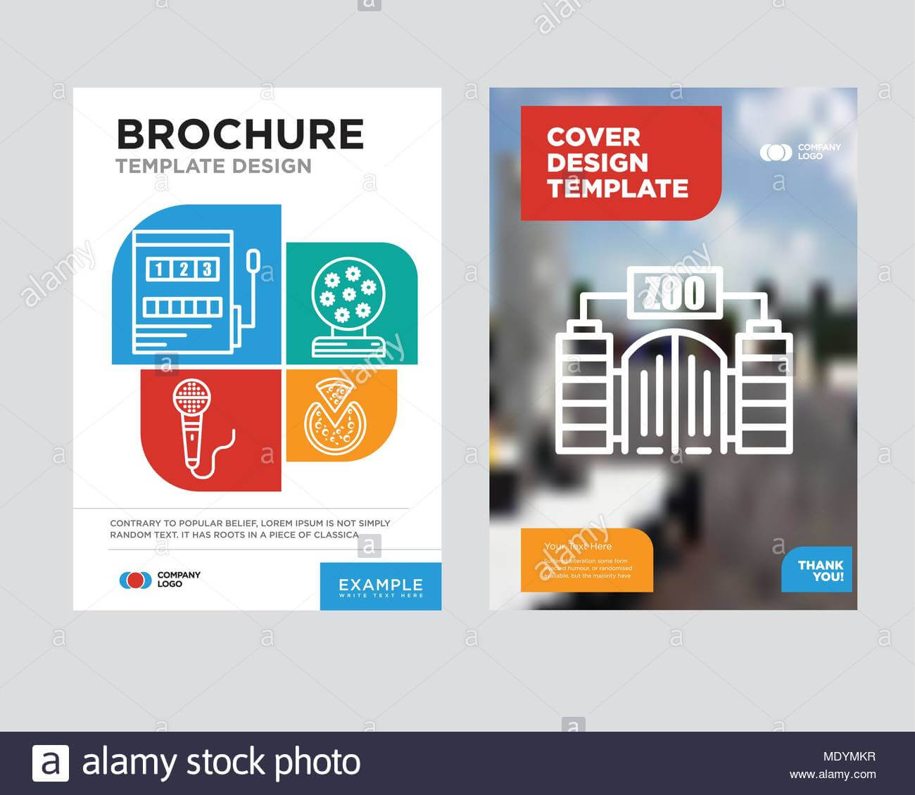 Zoo Brochure Flyer Design Template With Abstract Photo Within Zoo Brochure Template