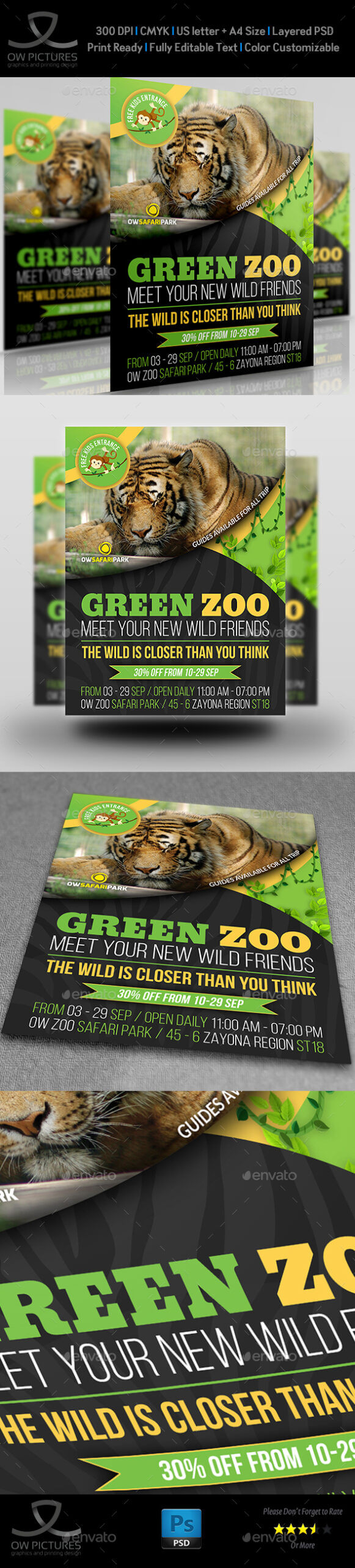 Zoo Flyer Graphics, Designs & Templates From Graphicriver Within Zoo Brochure Template
